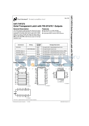 74F373SC datasheet - Octal Transparent Latch with TRI-STATE Outputs