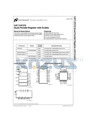 74F379 datasheet - Quad Parallel Register with Enable