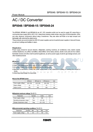 BP5048-15 datasheet - AC / DC Converter