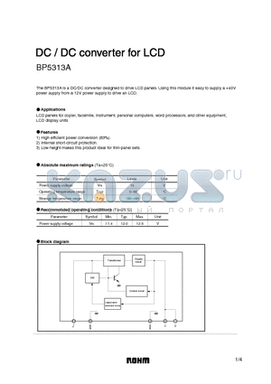 BP5313A datasheet - DC / DC converter for LCD