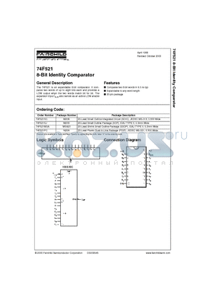 74F521 datasheet - 8-Bit Identity Comparator