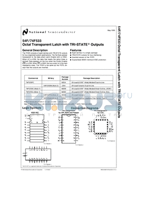 74F533DMX datasheet - Octal Transparent Latch with TRI-STATE Outputs