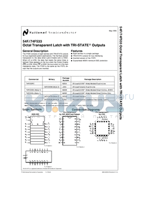 74F533DCQB datasheet - Octal Transparent Latch with TRI-STATE Outputs