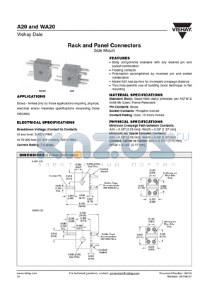 A20P-AC datasheet - Rack and Panel Connectors