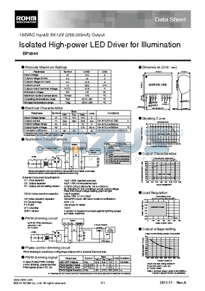 BP5844 datasheet - Isolated High-power LED Driver for Illumination