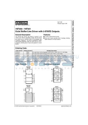 74F540PC datasheet - Octal Buffer/Line Driver with 3-STATE Outputs