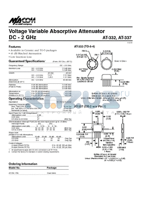 AT-354PIN datasheet - Voltage Variable Absorptive Attenuator DC - 2 GHz