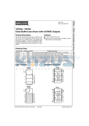 74F540SJ datasheet - Octal Buffer/Line Driver with 3-STATE Outputs