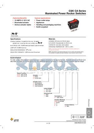 CA04J137107PQ datasheet - Illuminated Power Rocker Switches