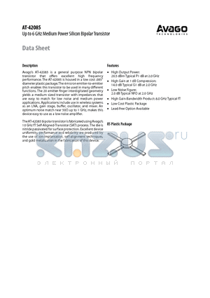 AT-42085G datasheet - Up to 6 GHz Medium Power Silicon Bipolar Transistor