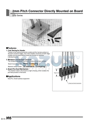 DF4-9P-2R28 datasheet - 2mm Pitch Connector Directly Mounted on Board