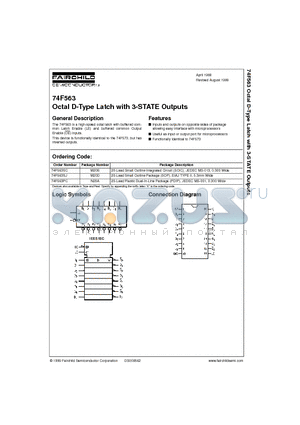 74F563SJ datasheet - Octal D-Type Latch with 3-STATE Outputs