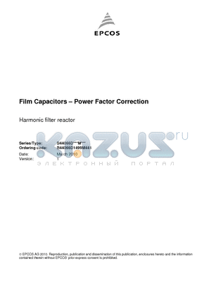 B44066D1499M441 datasheet - Harmonic filter reactor