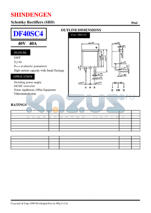 DF40SC4 datasheet - Schottky Rectifiers (SBD) (40V 40A)