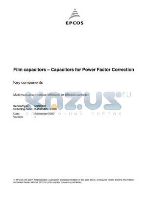 B44066M6100E230 datasheet - Film capacitors - Capacitors for Power Factor Correction