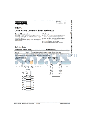 74F573SC datasheet - Octal D-Type Latch with 3-STATE Outputs