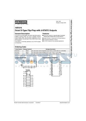 74F574 datasheet - Octal D-Type Flip-Flop with 3-STATE Outputs