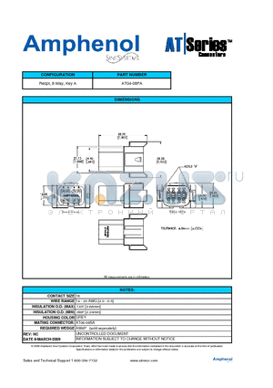 AT04-08PA datasheet - Recpt, 8 Way, Key A