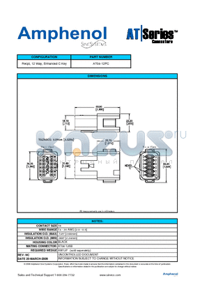 AT04-12PC datasheet - Recpt, 12 Way, Enhanced C Key