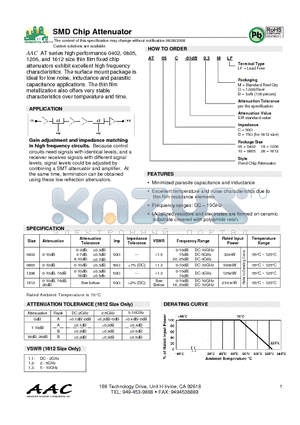 AT05C-01DB0.3BLF datasheet - SMD Chip Attenuator