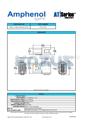 AT04-12PD datasheet - Recpt, 12 Way, Enhanced D Key