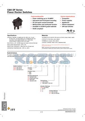 DF52J11G2AQF datasheet - Power Rocker Switches