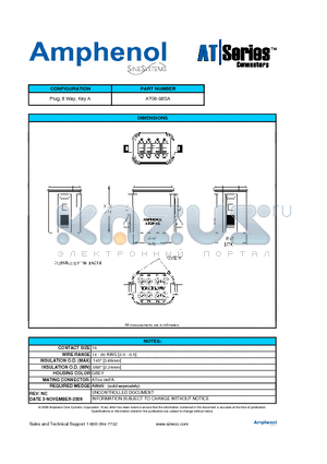 AT06-08SA datasheet - Plug, 8 Way, Key A