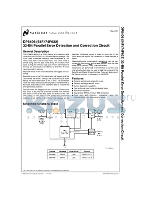 74F632QC datasheet - 32-Bit Parallel Error Detection and Correction Circuit