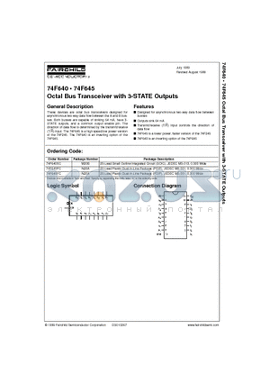 74F640 datasheet - Octal Bus Transceiver with 3-STATE Outputs