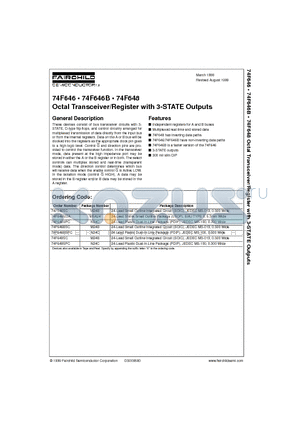 74F646 datasheet - Octal Transceiver/Register with 3-STATE Outputs