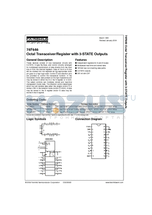 74F646 datasheet - Octal Transceiver/Register with 3-STATE Outputs