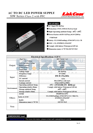 BPCN030C142 datasheet - AC TO PC LED POWER SUPPLY