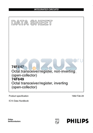 74F647 datasheet - Octal transceiver/register, non-inverting open-collector