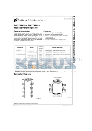 74F651SC datasheet - Transceivers/Registers