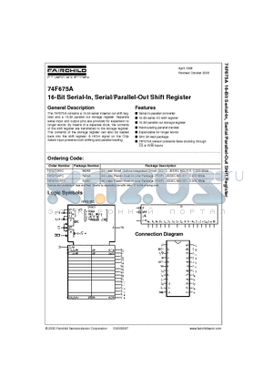 74F675A_00 datasheet - 16-Bit Serial-In, Serial/Parallel-Out Shift Register