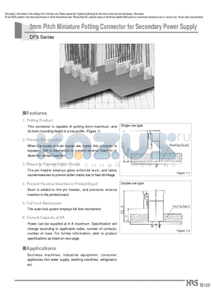 DF5A-2DP-5DSA datasheet - 5mm Pitch Miniature Potting Connector for Secondary Power Supply