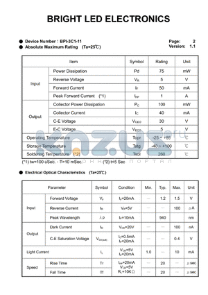 BPI-3C1-11 datasheet - LED