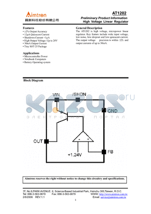 AT1202X datasheet - High Voltage Linear Regulator
