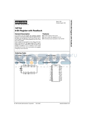 74F794 datasheet - 8-Bit Register with Readback