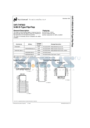 74F823 datasheet - 9-Bit D-Type Flip-Flop