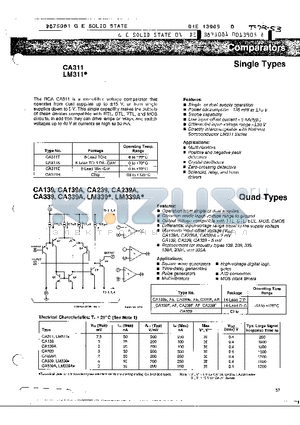 CA139AF datasheet - Single/Quad Types Comparators