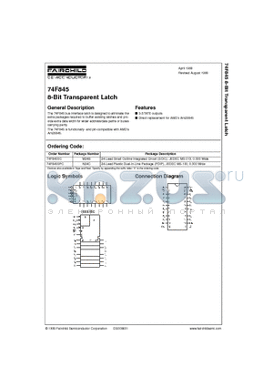 74F845SC datasheet - 8-Bit Transparent Latch