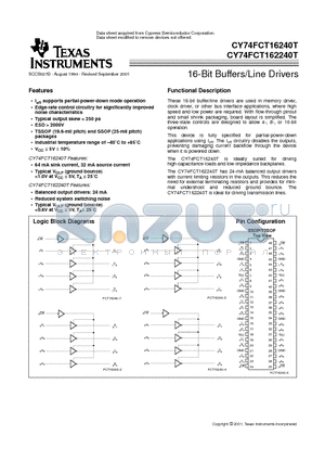 74FCT162240ETPACT datasheet - 16-Bit Buffers/Line Drivers