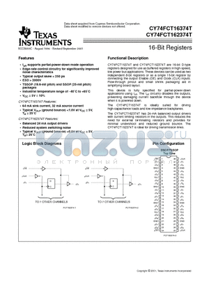 74FCT162374ATPACT datasheet - 16-Bit Registers