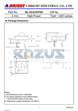 AL-33-01UY5C datasheet - High Power-LED Lamps