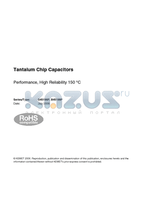 B45196P0157K306 datasheet - Tantalum Chip Capacitors