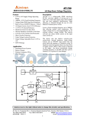 AT1799 datasheet - 2A Step-Down Voltage Regulator