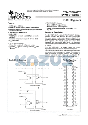 74FCT162823CTPACT datasheet - 18-Bit Registers