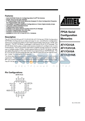 AT17C512A datasheet - FPGA Serial Configuration Memories