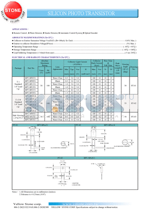 BPT-NP13C1 datasheet - SILICON PHOTO TRANSISTOR